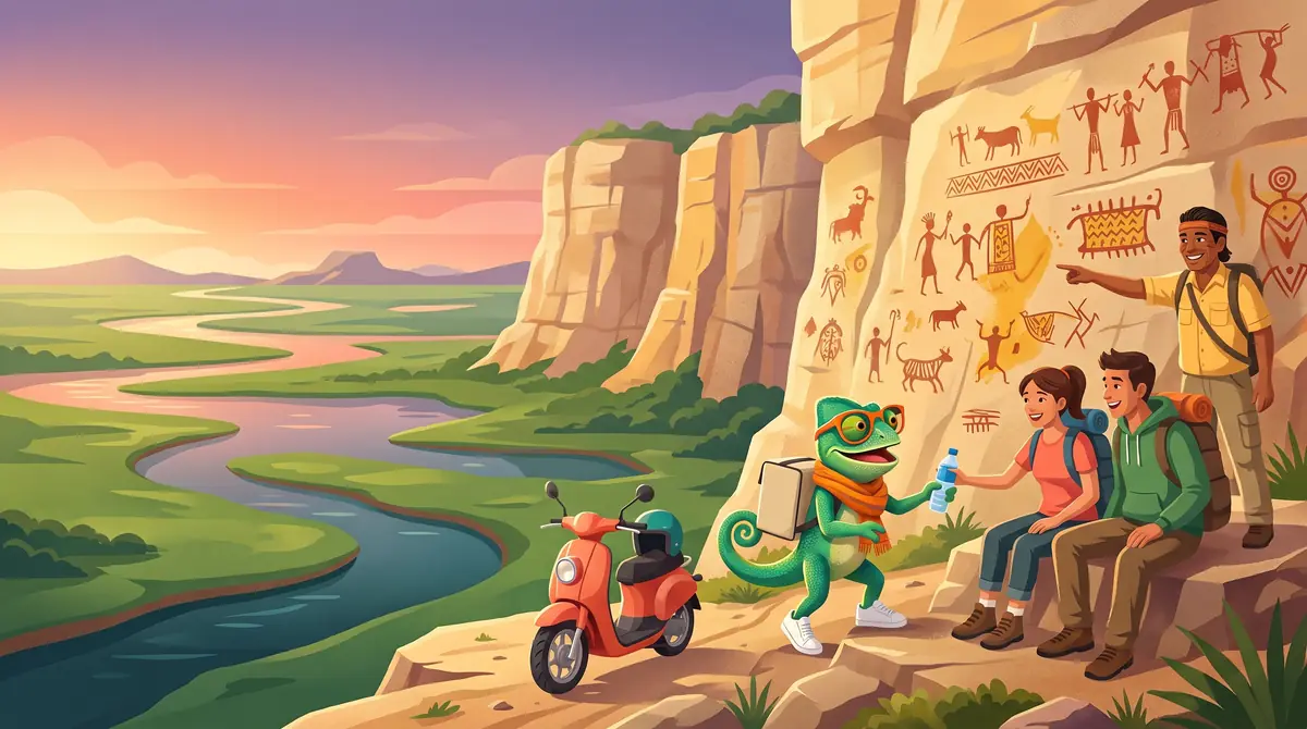 Ilustração das pinturas rupestres de Monte Alegre